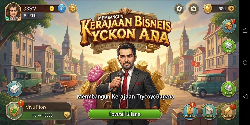 Tampilan gameplay tycoon yang menarik dan penuh strategi.