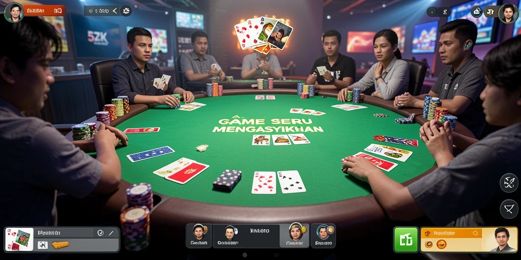Gameplay menarik Poker dalam aplikasi 5ZK yang membuat ketagihan.