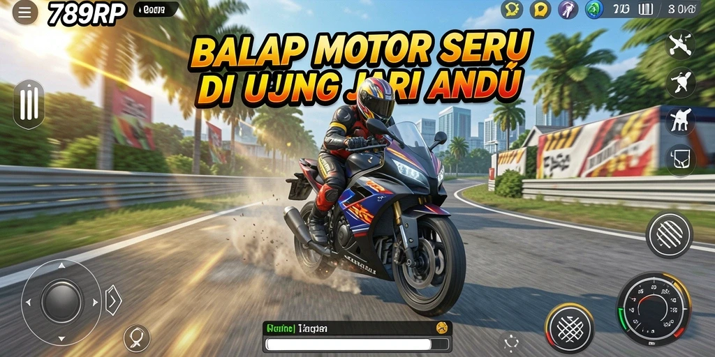 Tampilan gameplay balap motor seru di 789RP.