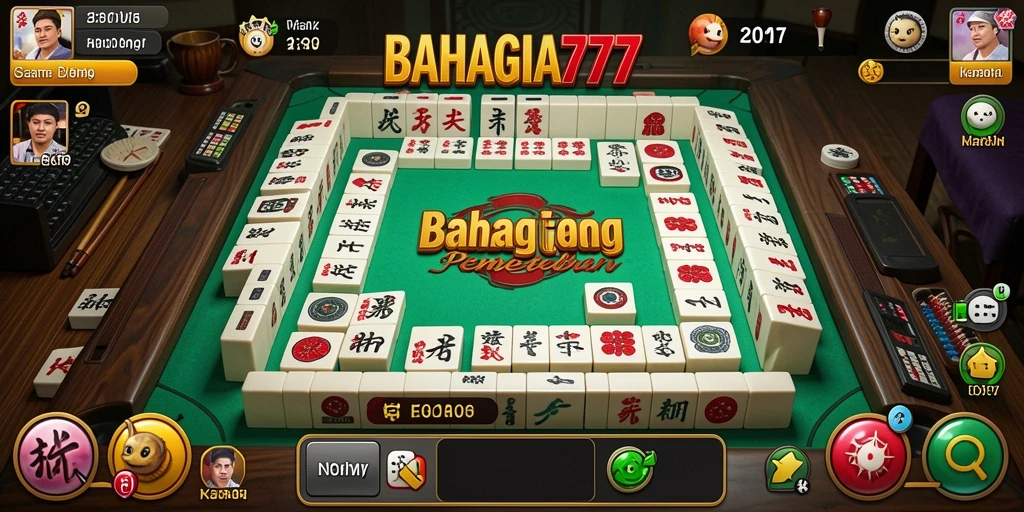 Tampilan gameplay menarik BAHAGIA777 dengan desain Mahjong yang memukau.