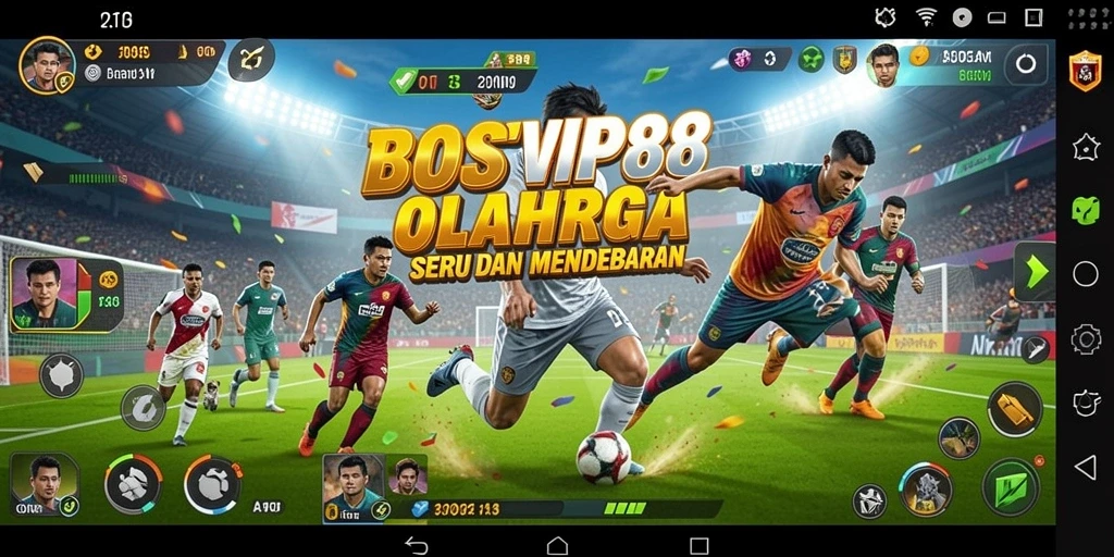 Tampilan gameplay mendebarkan di BOSVIP88 dengan aksi olahraga yang intens.