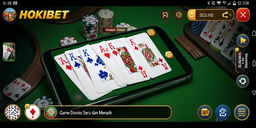 Screenshot gameplay HOKIBET menampilkan momen seru permainan Domino.