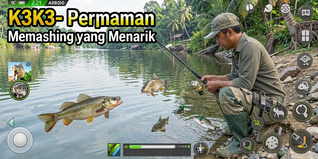 Tangkapan ikan besar dalam gameplay K3K3 yang seru.
