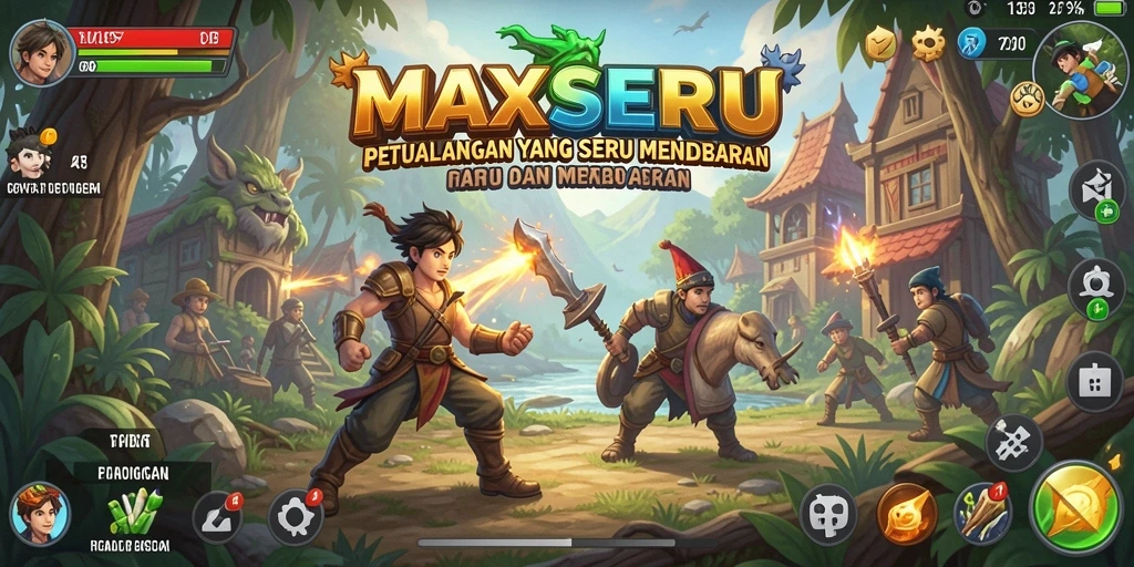 Gameplay menyenangkan dan mendebarkan dalam MAXSERU.
