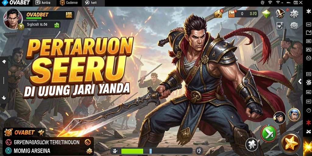 Screenshot gameplay OVABET menampilkan aksi pertarungan yang mendebarkan.