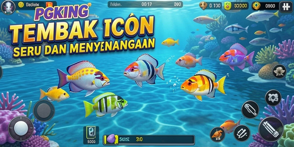 Screenshot gameplay PGKING menampilkan aksi menembak ikan yang seru.
