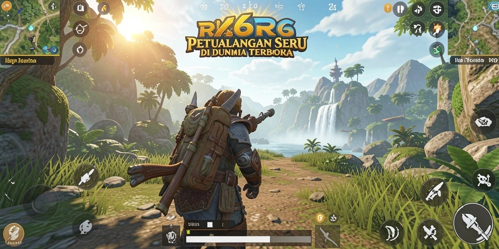 Screenshot menampilkan petualangan di dunia terbuka R6R6.