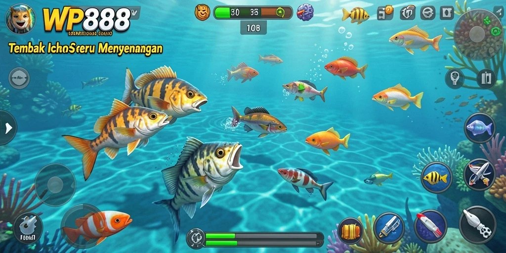 Tampilan menarik dari gameplay Tembak Ikan di WP888.